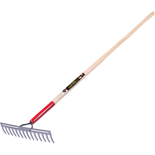 Pro Double Back Level Rake, Ashwood Handle, 13-3/4" W, Tempered Steel Blade, 14 Tines Groupe Belzile Dickner