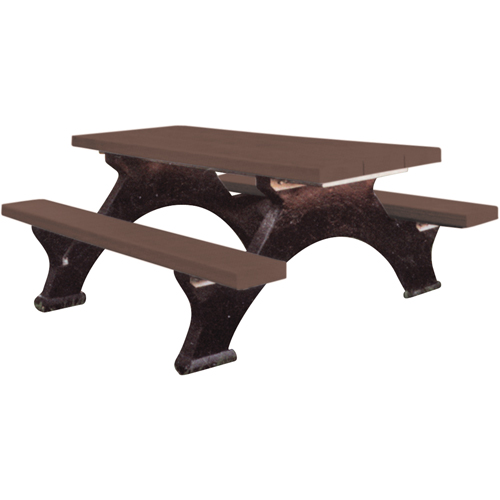 Recycled Plastic Picnic Tables, 8' L x 62-1/4" W, Brown Groupe Belzile Dickner