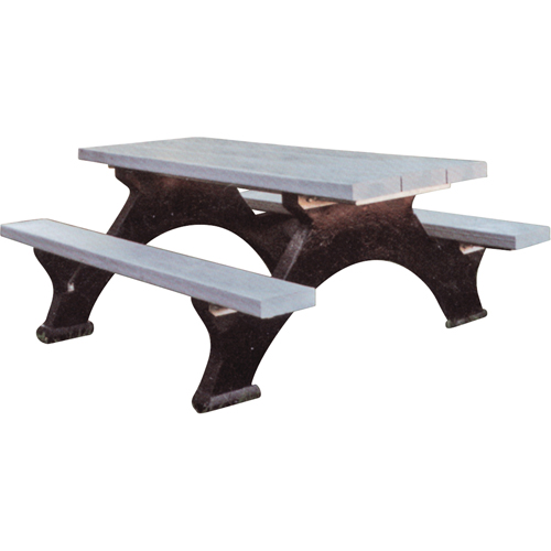 Recycled Plastic Picnic Tables, 8' L x 62-1/4" W, Grey Groupe Belzile Dickner