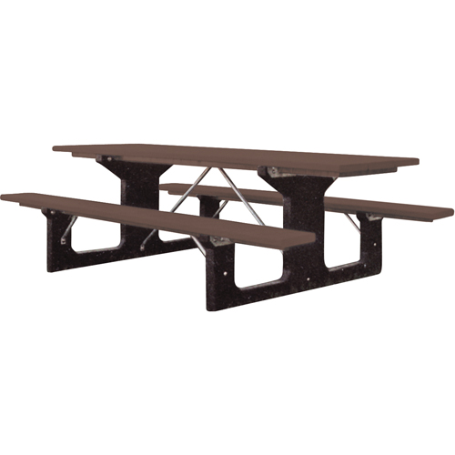 Recycled Plastic Picnic Tables, 6' L x 61-1/2" W, Brown Groupe Belzile Dickner
