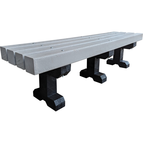 Banc de parc, Plastique recycl&eacute;, 72" lo x 17" la x 17" h, Gris Groupe Belzile Dickner