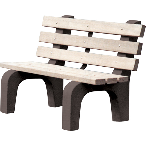 Park Benches, Recycled Plastic, 72" L x 25" W x 31" H, Grey Groupe Belzile Dickner