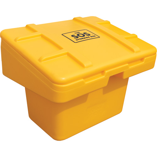 Salt Sand Container SOS, With Hasp, 30" x 24" x 24", 5.5 cu. Ft., Yellow Groupe Belzile Dickner
