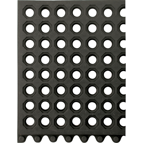 24/Seven&reg; Matting, Rubber, 3' W x 3' L, 5/8" Thick, Black Groupe Belzile Dickner
