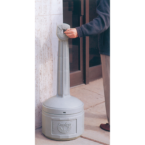 Smokers Cease-Fire&reg; Cigarette Butt Receptacle, Free-Standing, Plastic, 4 US gal. Capacity, 38-1/2" Height Groupe Belzile Dickner