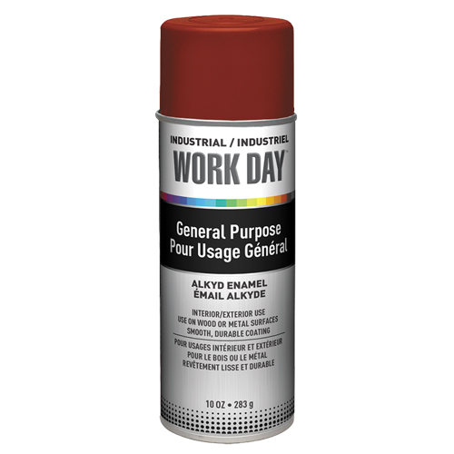 Industrial Work Day Paint, Red, Very Flat, 10 oz., Aerosol Can Groupe Belzile Dickner