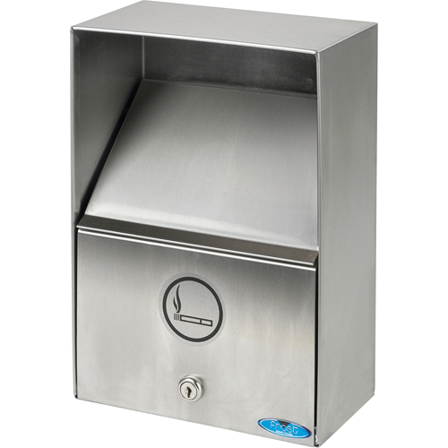 Smoking Receptacles, Wall-Mount, Stainless Steel, 3.3 Litres Capacity, 13-1/2" Height Groupe Belzile Dickner