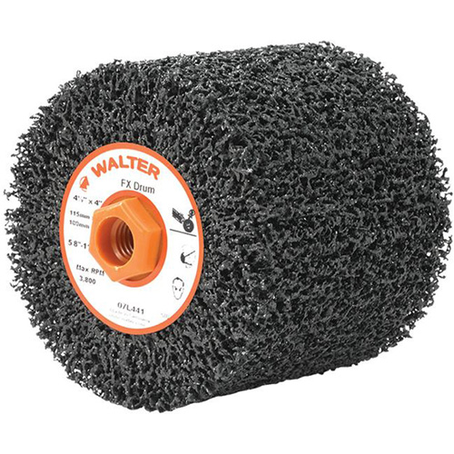 FX Reversible Drum, 4-1/2" Dia., 4" W, 5/8"-11 Arbor, Coarse Grit Groupe Belzile Dickner