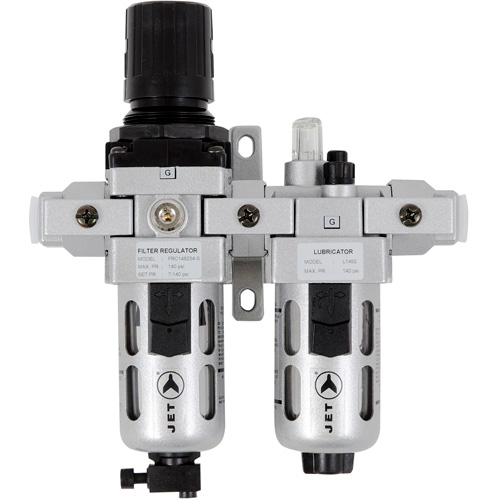 Filtre &agrave; air interm&eacute;diaire en deux parties, r&eacute;gulateur et lubrificateur AFRLCI38, 3/8" NPT Groupe Belzile Dickner