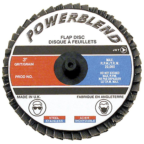 POWERBLEND Roll-on Flap Disc, 2" x Type R, Z120 Grit, Zirconia Alumina Groupe Belzile Dickner