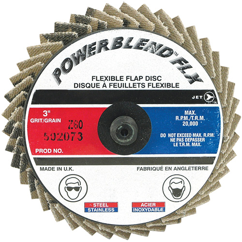 Powerblend FLX Roll-On Flap Disc, 3" x 60 Grit, Zirconia Alumina Groupe Belzile Dickner