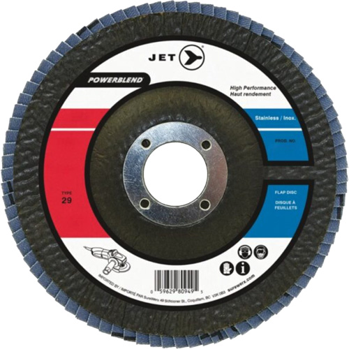 POWERBLEND Flap Disc, 5" x 7/8", Type 29, Z120 Grit, Zirconia Alumina Groupe Belzile Dickner