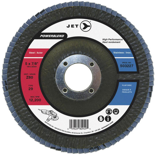 PowerBlend Flap Disc, 7" x 7/8", Type 29, Z60 Grit, Zirconia Alumina Groupe Belzile Dickner