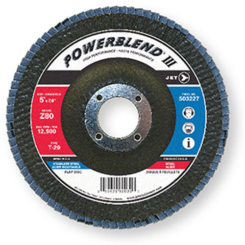 Disque &agrave; lamelles PowerBlend, 7" x 7/8", Type 29, Grain Z120, Alumine de zirconium Groupe Belzile Dickner