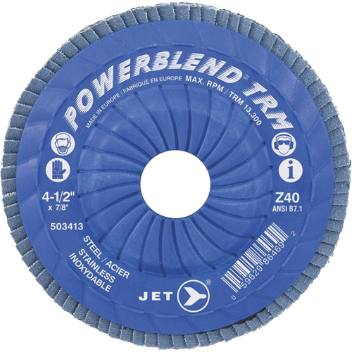 Disque &agrave; lamelles ajustables POWERBLEND TRM, 5" x 7/8", Type 29, Grain Z60, Alumine de zirconium Groupe Belzile Dickner