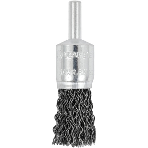 E050-20 Shaft Mounted Crimped End Brush, 1/2", 0.02" Fill, 1/4" Shank Groupe Belzile Dickner