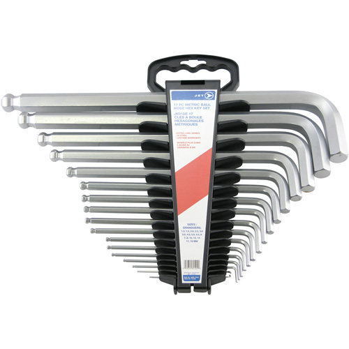 Jumbo Extra-Long Ball Nose Hex Key Set, 17 Pcs., Metric Groupe Belzile Dickner