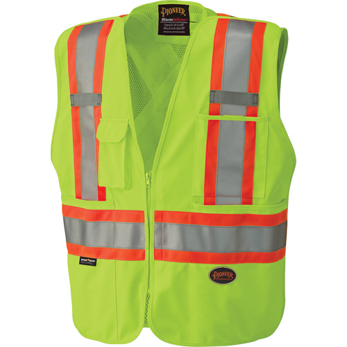 6936 5-Point Tear-Away Safety Vest, High Visibility Lime-Yellow, 2X-Large, Polyester Groupe Belzile Dickner