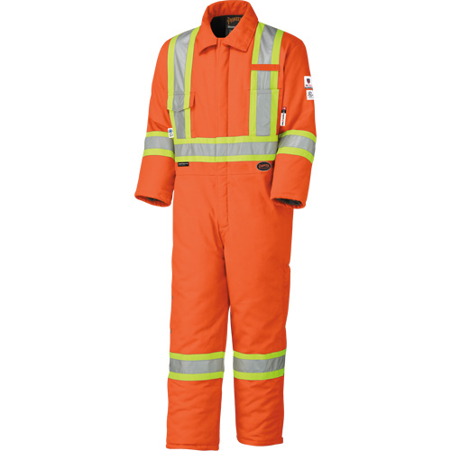 5532A Combinaison de s&eacute;curit&eacute; &agrave; haute visibilit&eacute; ignifuge et anti-arcs &eacute;lectriques, Taille 2T-Grand, Orange haute visibilit&eacute;, 58 cal/cm² Groupe Belzile Dickner