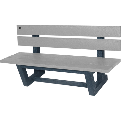 Bancs de parc d'ext&eacute;rieur, Plastique recycl&eacute;, 72" lo x 23-3/16" la x 29-13/16" h, Gris Groupe Belzile Dickner