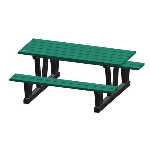 Recycled Plastic Outdoor Picnic Tables, 72" L x 60-5/16" W, Green Groupe Belzile Dickner