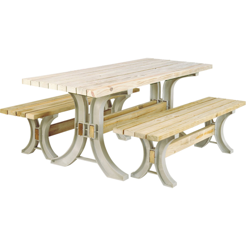 Trousse de table &agrave; pique-nique et bancs 2x4 Basics, 8' lo x 30" la, Sable Groupe Belzile Dickner