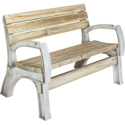 Banc de parc Basics, Poly&eacute;thyl&egrave;ne, 72" lo x 15" la x 32" h, Sable Groupe Belzile Dickner