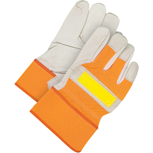 Classic High-Visibility Fitter Gloves, One Size, Grain Cowhide Palm, Fleece Inner Lining Groupe Belzile Dickner