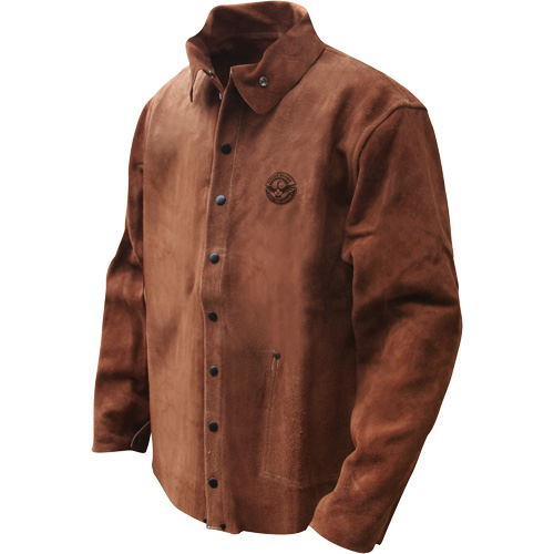 Veste de soudage en cuir fleur de vache refendu Gander Brand, Cuir, Moyen, Brun Groupe Belzile Dickner