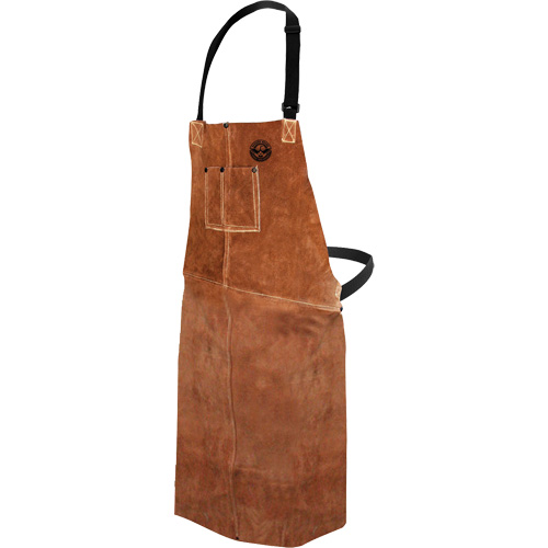 Leather Welding Apron, Bib, 36" L, Brown Groupe Belzile Dickner
