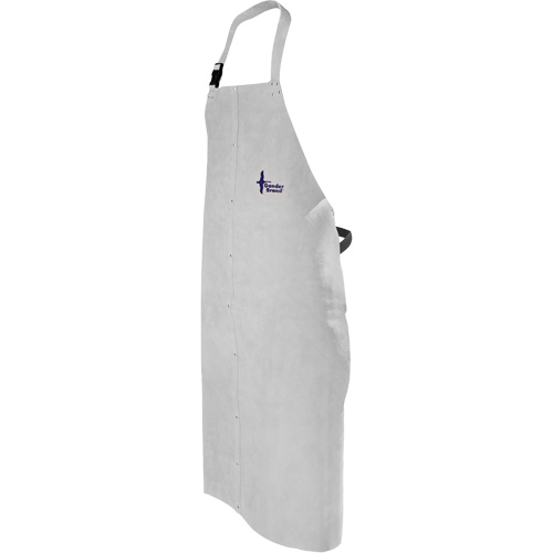 Leather Welding Apron, Bib, 52" L, Pearl Grey Groupe Belzile Dickner