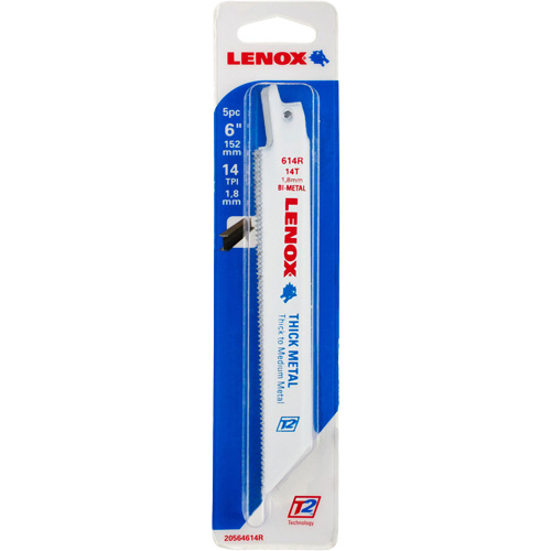 Lame de scie alternative &eacute;paisse pour le m&eacute;tal, Bim&eacute;tal, 14 Dents par pouce, 6" lo x 3/4" la Groupe Belzile Dickner
