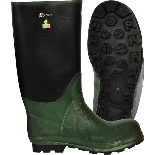 Journeyman&reg; Boots, Rubber, Steel Toe, Size 8, Puncture Resistant Sole Groupe Belzile Dickner