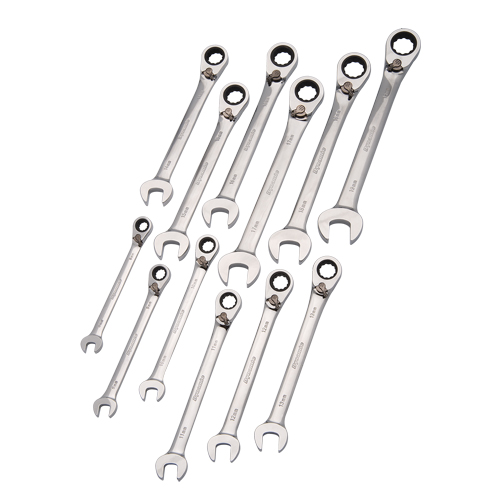 Reversible Wrench Set, Combination, 12 Pieces, Metric Groupe Belzile Dickner