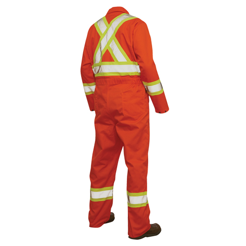 Combinaison de s&eacute;curit&eacute; non doubl&eacute;e, Grand, Orange haute visibilit&eacute; Groupe Belzile Dickner