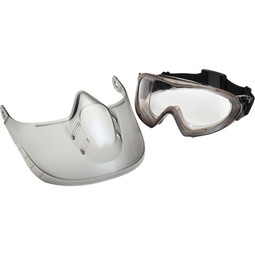 Lunettes de s&eacute;curit&eacute; Capstone Shield avec &eacute;cran facial amovible, Lentille Transparent, Antibu&eacute;e, Ventilation Directe/Ferm&eacute; Groupe Belzile Dickner