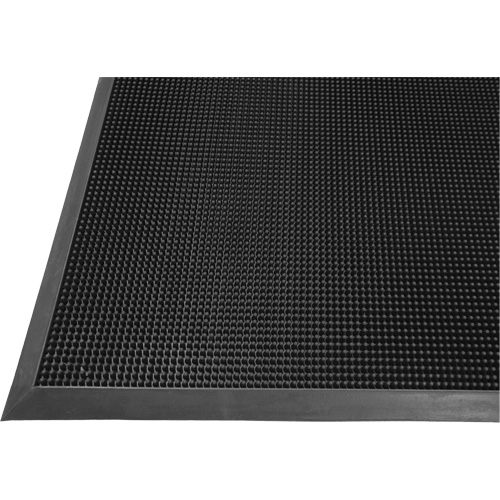 Gritstop Fingermat Matting, Rubber, Scraper Type, Textured Pattern, 2' x 2-2/3', Black Groupe Belzile Dickner