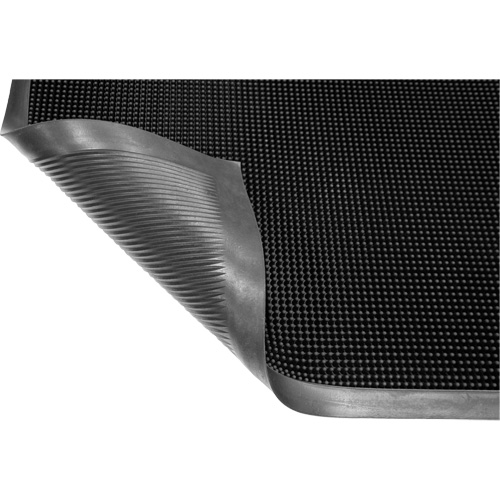 Gritstop Fingermat Matting, Rubber, Scraper Type, Textured Pattern, 2' x 2-2/3', Black Groupe Belzile Dickner