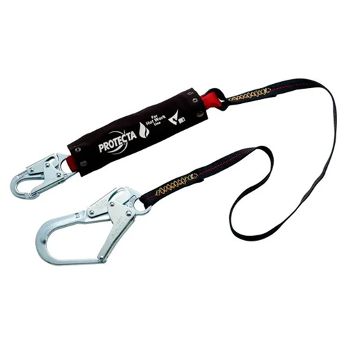 PRO Shock-Absorbing Lanyard, 6', Snap Hook Center, Snap Hook Leg Ends, Kevlar&reg; Groupe Belzile Dickner