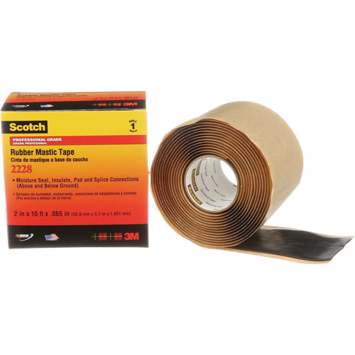 Scotch&reg; Rubber Mastic Tape 2228, 50.8 mm (2") x 3 m (10'), Black Groupe Belzile Dickner
