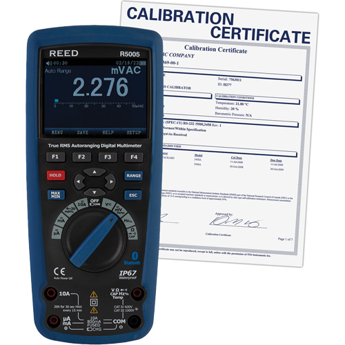 True RMS Industrial Multimeter with ISO Certificate, AC/DC Voltage, AC/DC Current Groupe Belzile Dickner