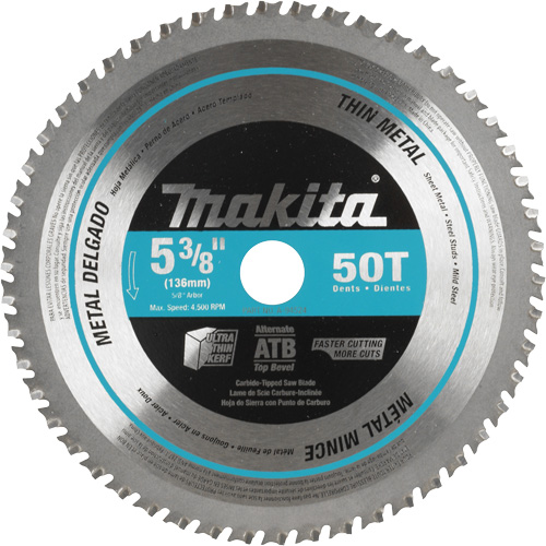 Carbide-Tipped Saw Blade, 5-3/8", 50 Teeth, Metal Use Groupe Belzile Dickner