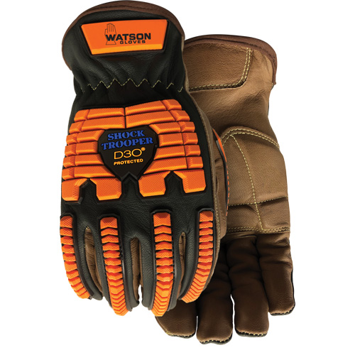 Drill Sergeant Impact Gloves, Large, Grain Leather Palm, Slip-On Cuff Groupe Belzile Dickner