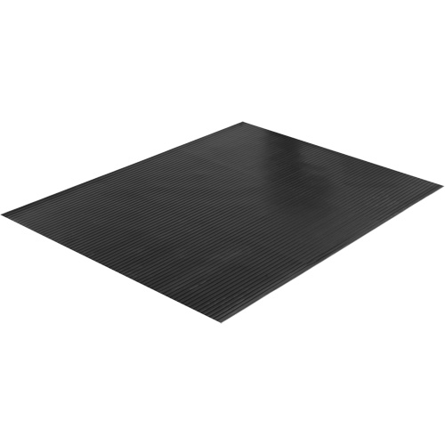 Tapis &agrave; nervures larges, Couloir, 4' x 75' x 1/8", Noir Groupe Belzile Dickner