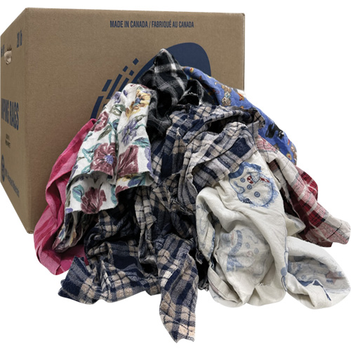 Select Wiper Rags, Flannel, Mix Colours, 20 lbs. Groupe Belzile Dickner