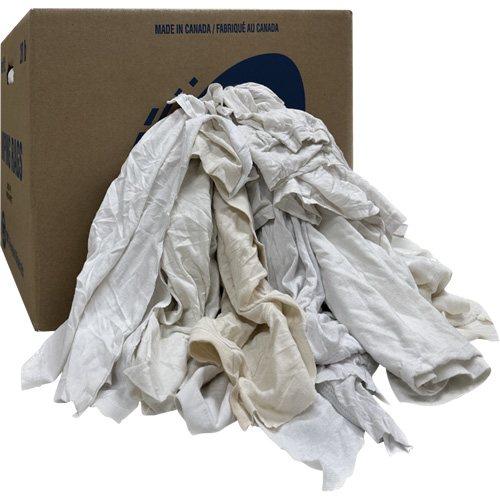 Boîte de chiffons d'essuyage, Ganzie, Blanc, 20 lb Groupe Belzile Dickner