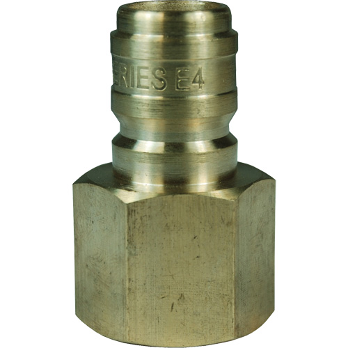 DQC E-Series Straight Through Interchange Plug, Brass, 3/4", Female NPTF, 1700 PSI Groupe Belzile Dickner