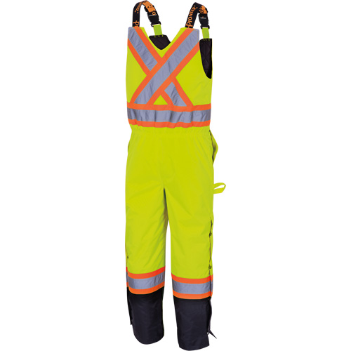 5041BB Pantalon &agrave; bretelles matelass&eacute; imperm&eacute;able, Polyester, Grand, Jaune lime haute visibilit&eacute; Groupe Belzile Dickner