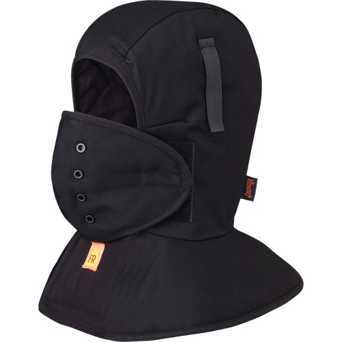 565A Flame Resistant Quilted Long Neck Hardhat Liner, Black, Cotton Groupe Belzile Dickner