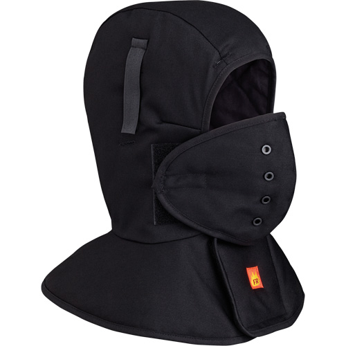 565A Flame Resistant Quilted Long Neck Hardhat Liner, Black, Cotton Groupe Belzile Dickner